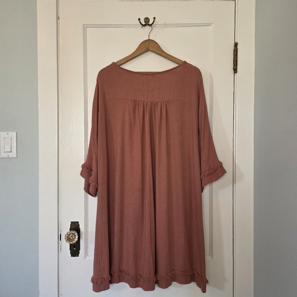 Umgee USA Linen Blend A-Line Dress – Size 2XL – Rose Clay - Picture 5 of 7